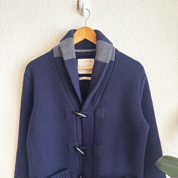 Banana Republic Mens Heritage Wool Blend Cardigan Small Preppy Fisherman Heavy - Picture 2 of 9